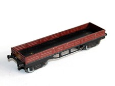 HORNBY O 1/48 WAGON TOMBEREAU PLAT A RIDELLE BASSE 24cm TRANSPORT BOIS CONTENAIR