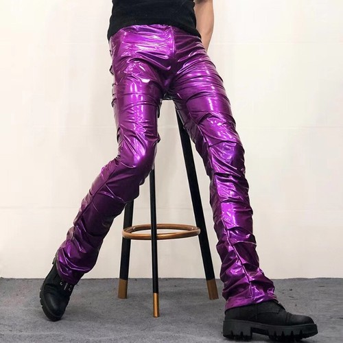 Hommes froissé faux cuir - faux,