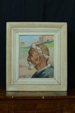 TABLEAU ancien ORIENTALISTE MAROC PORTRAIT HOMME KASBAH DIERA hst ETIENNE DINET