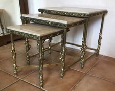 table gigogne / bout de canapé décor d anges ( signé USINOR )