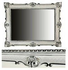 Miroir mur baroque blanc noir - baroque,