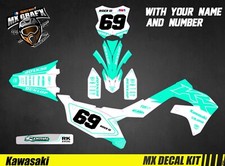 Kit Déco Moto pour / Mx Decal Kit for Kawasaki KXF - White & Aqua