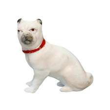 Ancienne Figurine Allemande Chien Carlin Biscuit 45x45 mm Sujet Miniature