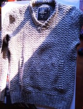 Pull chaud homme H&M bleu gris S 36 ( mesures)