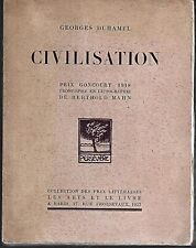 GEORGES DUHAMEL-CIVILISATION-LES ARTS ET LE LIVRE EO 1927-ENVOI LEON TREICH-TBE