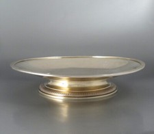 Antique French Sterling Silver Vermeil Centerpiece Dish Crown Coat of Arms Baron