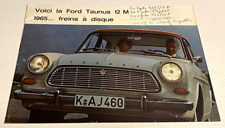 Brochure de Vente FORD Taunus 12M - 1965 - Bel Etat.