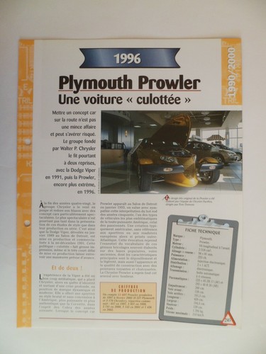 Carte fiche auto - , plymouth