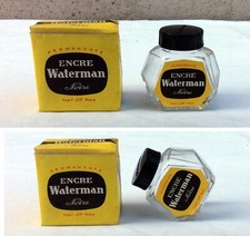 FLACON D'ENCRE NOIRE VIDE - WATERMAN - FABRICATION JIF PARIS - ANCIEN - VINTAGE