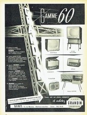 Publicité Advertising  1959  la gamme 60  radio télévision Grandin