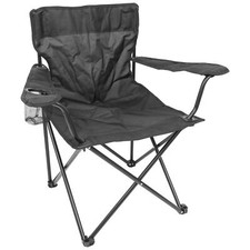 1x Noir Mat/Noir Chaise de Camping Pliante en Toile Portable Extérieur Siège