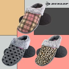 DUNLOP - Femme Chaudes Peluche Doux Eponge Memory Foam Mule Chausson Pantoufles