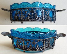 Ravier salière monture  argent massif putti angelot ange 19e siècle silver angel