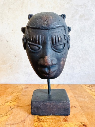 Statue tête africaine - , en