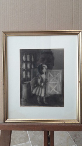 Tableau estampe fusain - tableau,