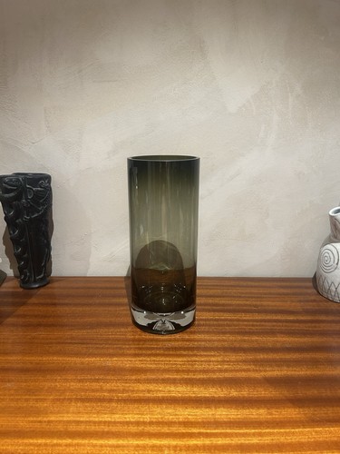 Vase tube verre - fumé, –