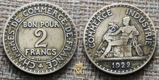 Monnaie France – 1922 – 2 francs Chambres de commerce – AB