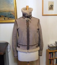 Peau lainée véritable agneau  bombardier clouté femme taille 38