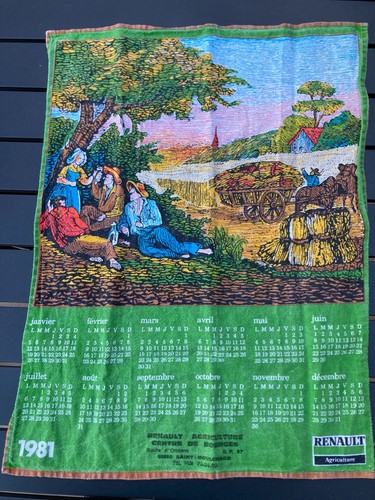 Torchon calendrier vintage
