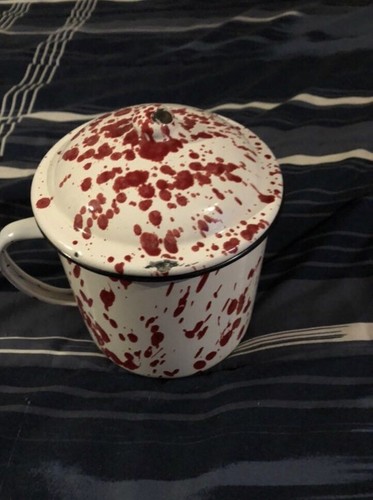 White with red paint speckles - with,