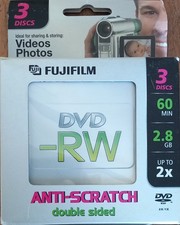 3 mini  DVD-RW FUJIFILM  2.8 GB/GO  8 cm  60 minutes pour camescope neufs