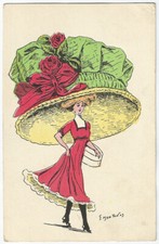 CARTE POSTALE - ILLUSTRATEUR - G. MOUTON - Série FEMME AU CHAPEAU