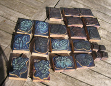 Lot 22 anciens Tampons encreurs Scolaire Educatif Fleurs Fruits..