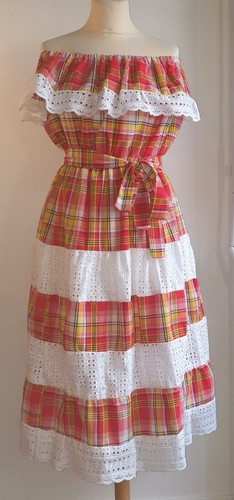 Robe madras ceremonie tissu - robe, madras.ceremonie