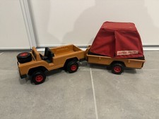 Vintage FISHER PRICE - JEEP SAFARI + REMORQUE + Tente 1975 Made In Usa