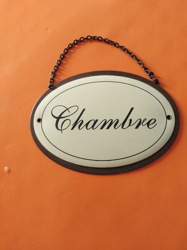 Plaque porte émaillée ovale - porte,