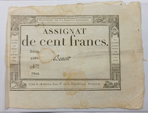 Billet assignat cent - assignat, de