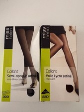 lot de 2 collant satiné misshelen T 1  marron et gris