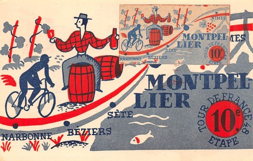 Carte postale cyclisme tour - carte, de