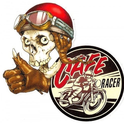 Cafe racer left skull - racer, biker