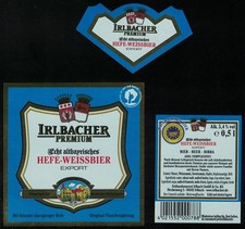 Allemagne Lot 3 Etiquettes Bière Irlbacher Premium Hefe Weissbier Export