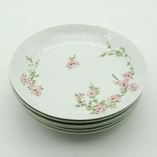 Limoges. Bernardaud. 6 assiettes creuses porcelaine décor fleurs modèle Amandine