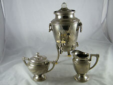 VINTAGE UNIVERSAL SILVERPLATE COFFEE URN / PERCOLATOR & MATCHING SUGAR & CREAMER