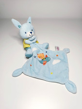 Doudou peluche lapin bleu - doudou,