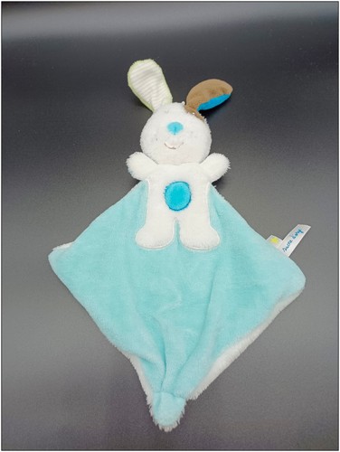 Doudou plat chien lapin - plat, bleu