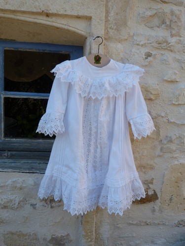 Robe enfant coton - blanc, brodé