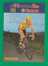 CYCLISME carte cycliste RUGGERO BORGHI équipe MERCATONE UNO SAECO 1995 Signée