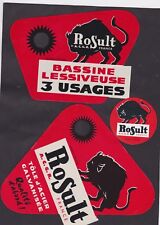 3 Anciennes  étiquettes France  BN24566 Bassine lessiveuse Rosult Bison 
