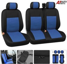 Qualité Tissu Bleu Siège Housses Simple & Double 2+1 pour Peugeot Expert Boxer