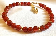 ?BRACELET perles pierre Cornaline , perles semi précieuses  ⭐️