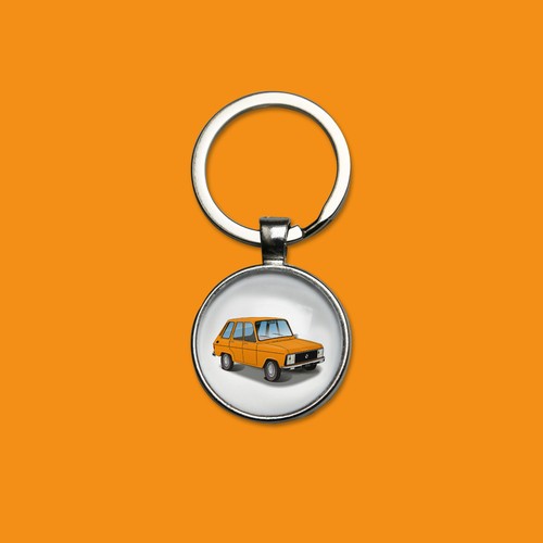 Porte clés orange jaune - porte-clés, r6