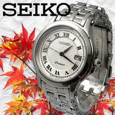 Montre automatique Seiko Premier pour femme en acier inoxydable argent 3 aigu...