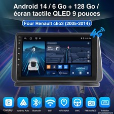 6+128G Android15 Autoradio Carplay GPS Navi WIFI Pour RENAULT CLIO MK3 2005-2011