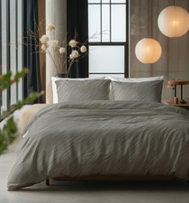 Housse de Couette+Taies d'oreiller 100% Coton 140-200-240x220 Set 2-3 pcs Gris