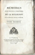 JAUFFRET-MEMOIRES POUR SERVIR A L'HISTOIRE DE LA RELIGION-LIVRE ANCIEN RELIGION