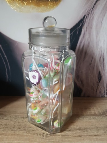 Ancien pot verre bonbon - ancien,